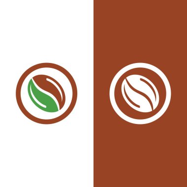 kahve çekirdeği simgesi vektör çizimi şablonu