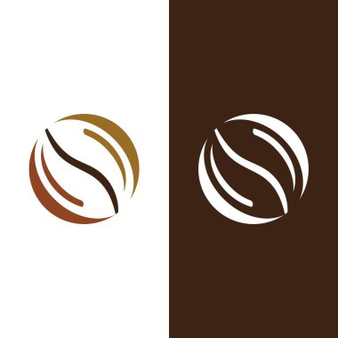 kahve çekirdeği simgesi vektör çizimi şablonu