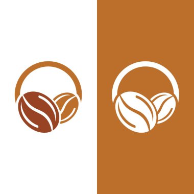 kahve çekirdeği simgesi vektör çizimi şablonu