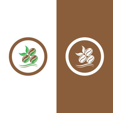 kahve çekirdeği simgesi vektör çizimi şablonu