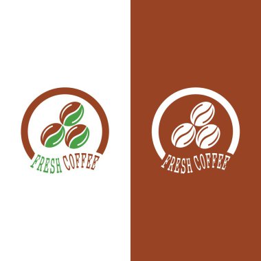 kahve çekirdeği simgesi vektör çizimi şablonu