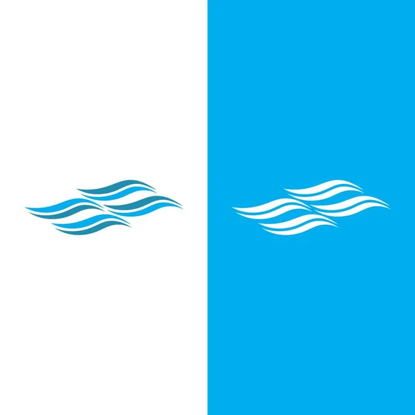 Wave Praia Vetor Ilustração Design Logotipo — Vetor de Stock