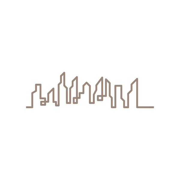 Ciudad Moderna Skyline Silueta Ciudad Ilustración Vectorial Diseño Plano — Vector de stock