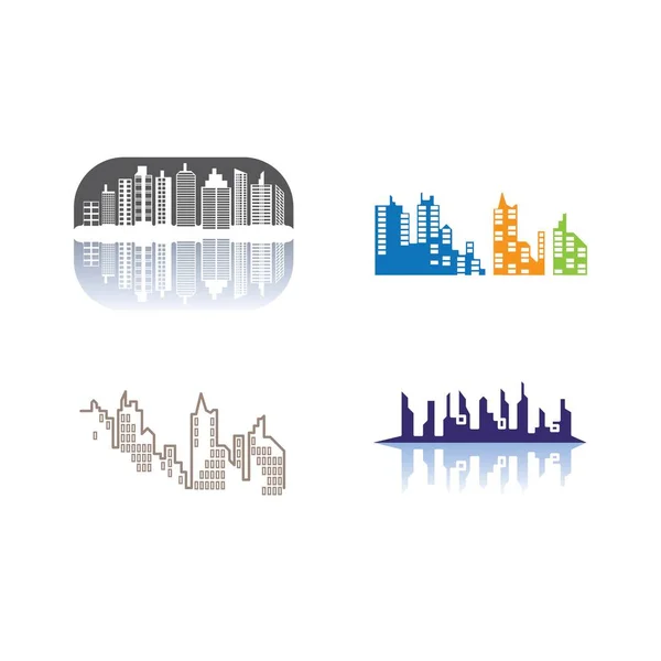 Moderne Skyline Silhouet Van Stad Vectorillustratie Plat Ontwerp — Stockvector