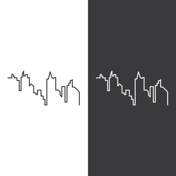 Ciudad Moderna Skyline Silueta Ciudad Ilustración Vectorial Diseño Plano — Vector de stock
