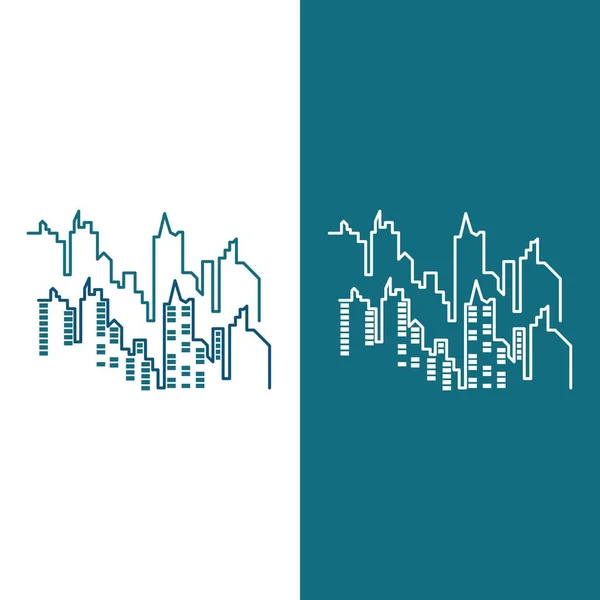 Ciudad Moderna Skyline Silueta Ciudad Ilustración Vectorial Diseño Plano — Vector de stock