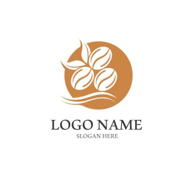 kahve çekirdeği simgesi vektör çizimi şablonu