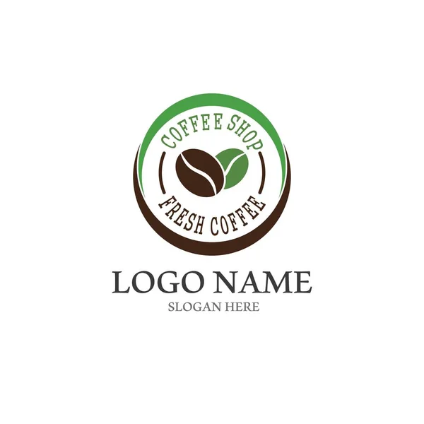 Coffee Bean Icon Vector Illustration Template — Stock Vector