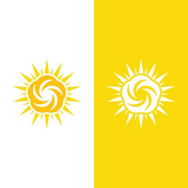 Güneş Vektörü illüstrasyon Simgesi Logo Şablonu tasarımı