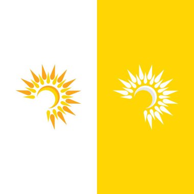 Güneş Vektörü illüstrasyon Simgesi Logo Şablonu tasarımı