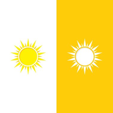 Güneş Vektörü illüstrasyon Simgesi Logo Şablonu tasarımı