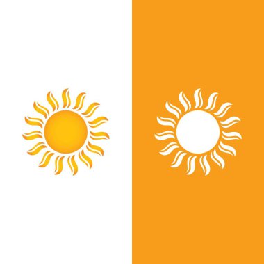 Güneş Vektörü illüstrasyon Simgesi Logo Şablonu tasarımı