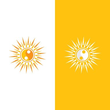 Güneş Vektörü illüstrasyon Simgesi Logo Şablonu tasarımı
