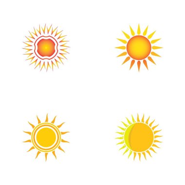Güneş Vektörü illüstrasyon Simgesi Logo Şablonu tasarımı