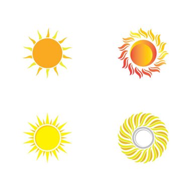 Güneş Vektörü illüstrasyon Simgesi Logo Şablonu tasarımı