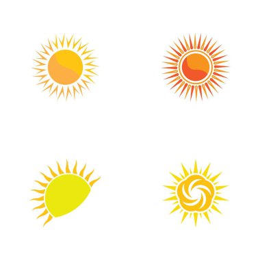 Güneş Vektörü illüstrasyon Simgesi Logo Şablonu tasarımı