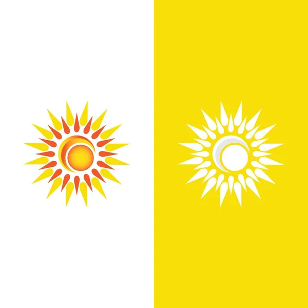 Sun Vector Illustrazione Icona Logo Template Design — Vettoriale Stock