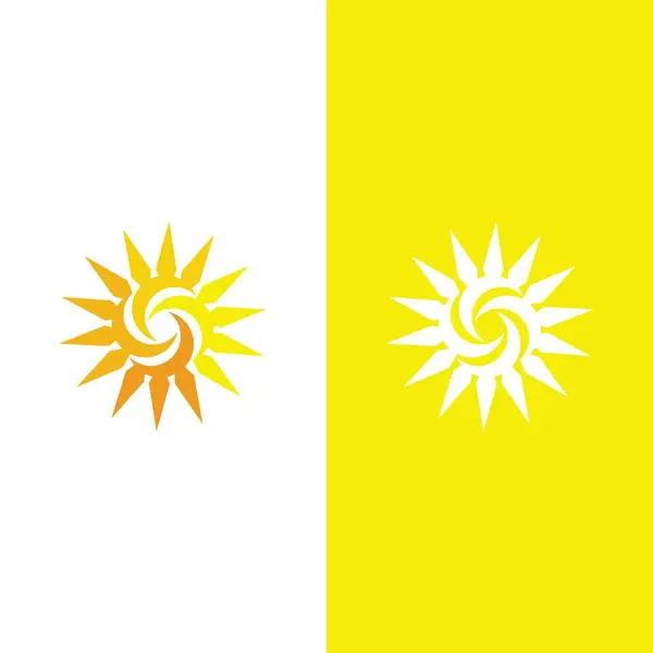 Sun Vector Illustrazione Icona Logo Template Design — Vettoriale Stock