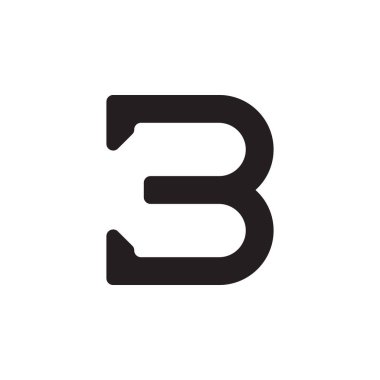 B Harfi logo şablonu vektör çizimi
