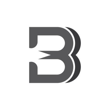 B Harfi logo şablonu vektör çizimi