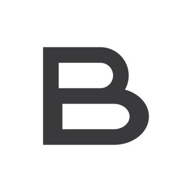 B Harfi logo şablonu vektör çizimi