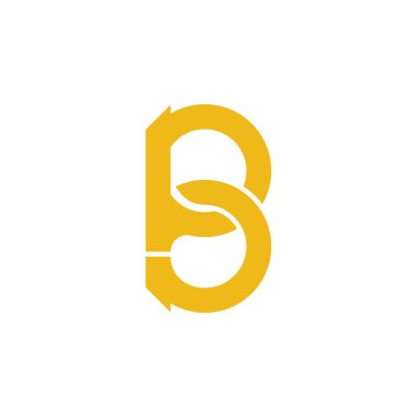 B Harfi logo şablonu vektör çizimi