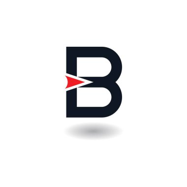 B Harfi logo şablonu vektör çizimi