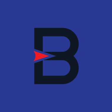 B Harfi logo şablonu vektör çizimi