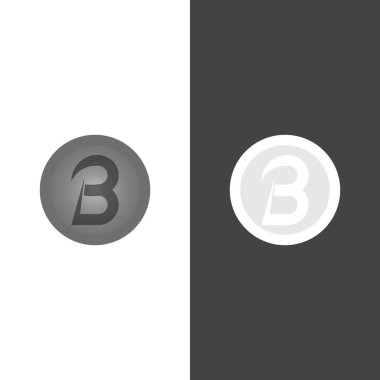 B Harfi logo şablonu vektör çizimi