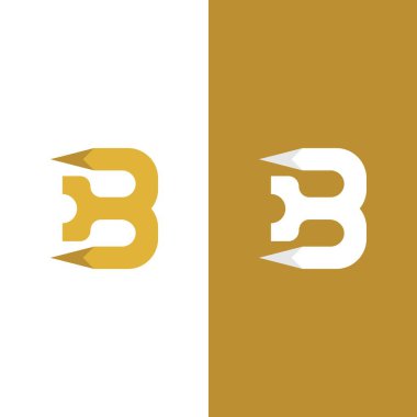 B Harfi logo şablonu vektör çizimi