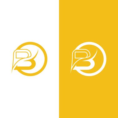 B Harfi logo şablonu vektör çizimi
