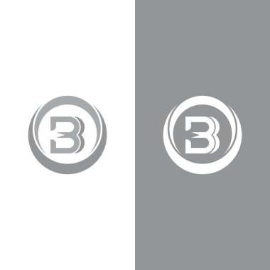 B Harfi logo şablonu vektör çizimi