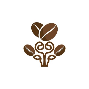 kahve çekirdeği simgesi vektör çizimi şablonu