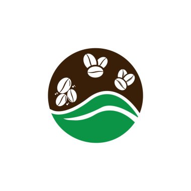 kahve çekirdeği simgesi vektör çizimi şablonu