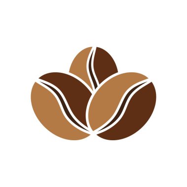 kahve çekirdeği simgesi vektör çizimi şablonu