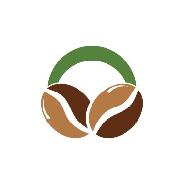 kahve çekirdeği simgesi vektör çizimi şablonu