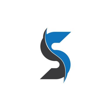 S harfi logo tasarım vektörü