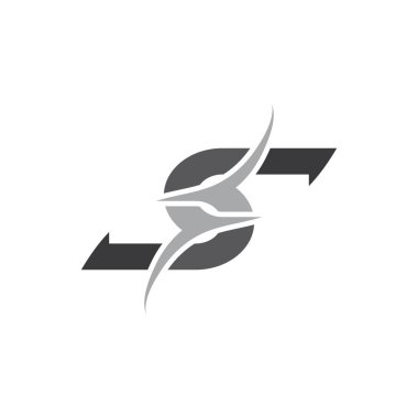 S harfi logo tasarım vektörü