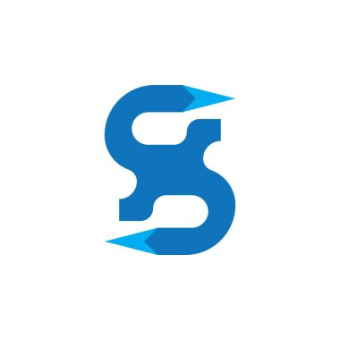 S harfi logo tasarım vektörü