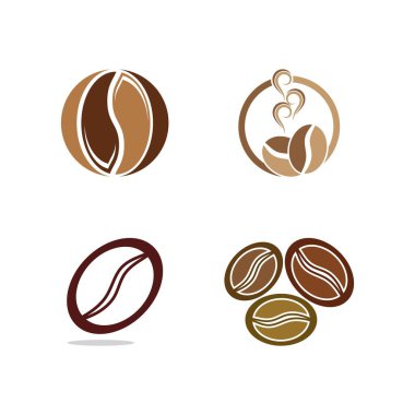 kahve çekirdeği simgesi vektör çizimi şablonu