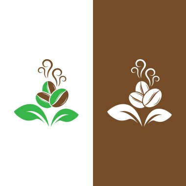 kahve çekirdeği simgesi vektör çizimi şablonu