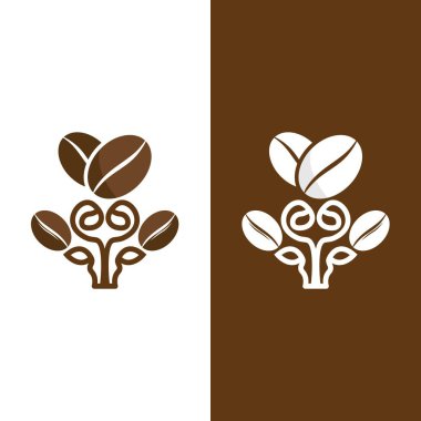 kahve çekirdeği simgesi vektör çizimi şablonu