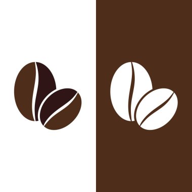 kahve çekirdeği simgesi vektör çizimi şablonu