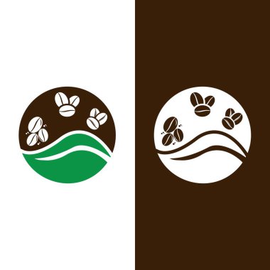 kahve çekirdeği simgesi vektör çizimi şablonu