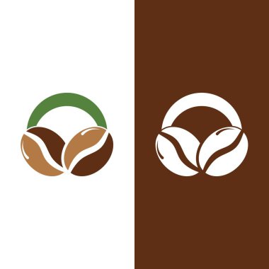 kahve çekirdeği simgesi vektör çizimi şablonu