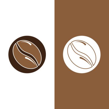 kahve çekirdeği simgesi vektör çizimi şablonu