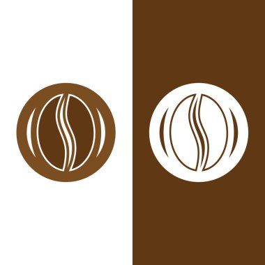 kahve çekirdeği simgesi vektör çizimi şablonu