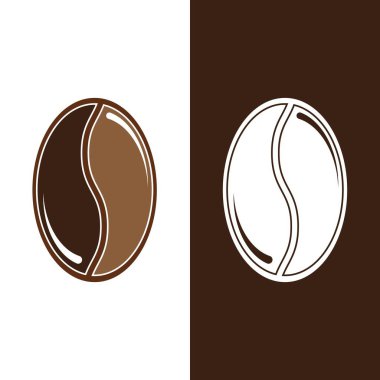 kahve çekirdeği simgesi vektör çizimi şablonu