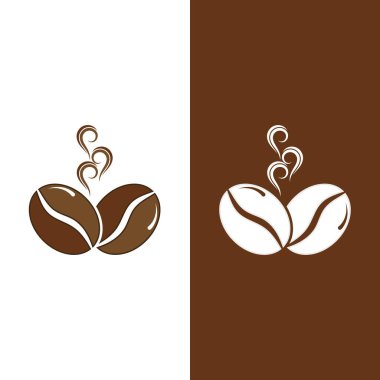kahve çekirdeği simgesi vektör çizimi şablonu