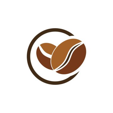 kahve çekirdeği simgesi vektör çizimi şablonu